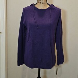 NWT Shimera Women's Cashmere Purple Pullover Hoodie Sweater Size Small